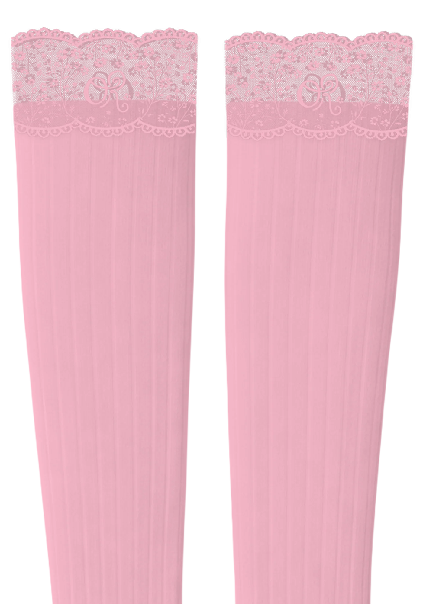 logo lace top knee high socks - Image 3