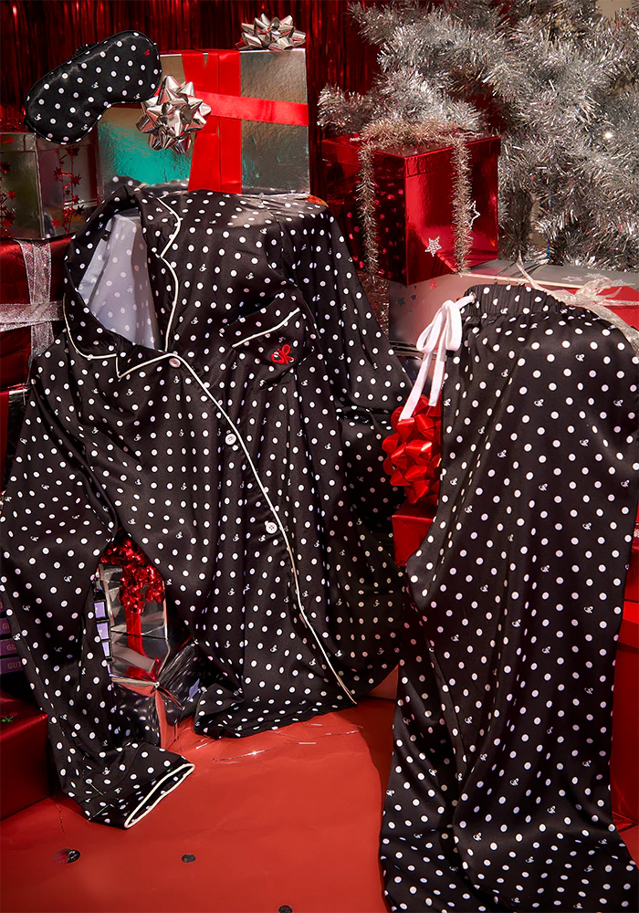Black Polka Dot OR Pajama + Sleepmask Set