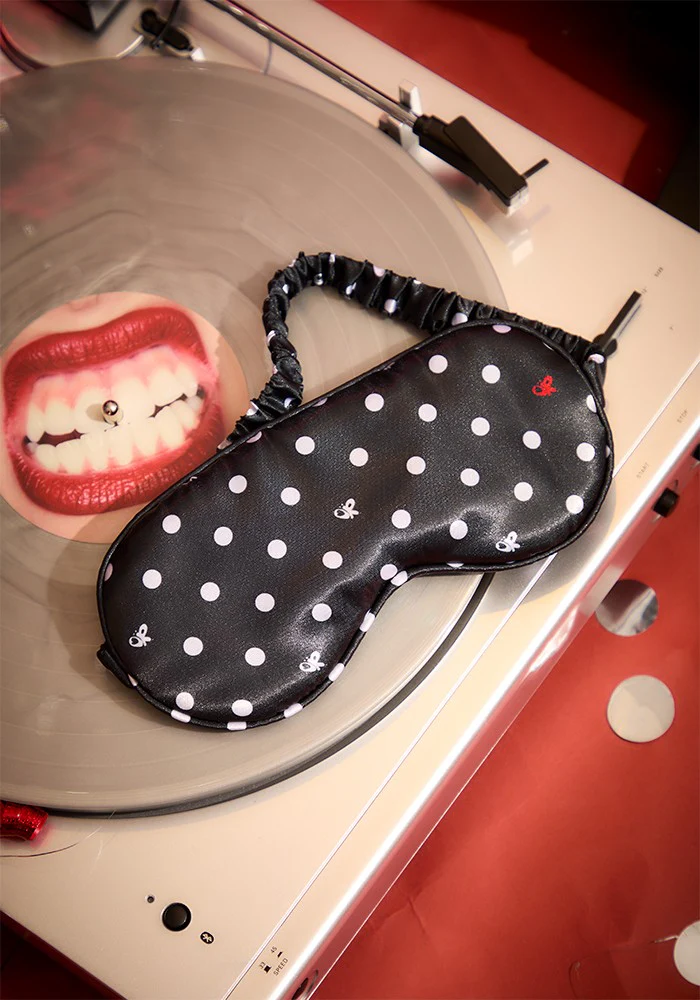 Black Polka Dot OR Pajama + Sleepmask Set - Image 4