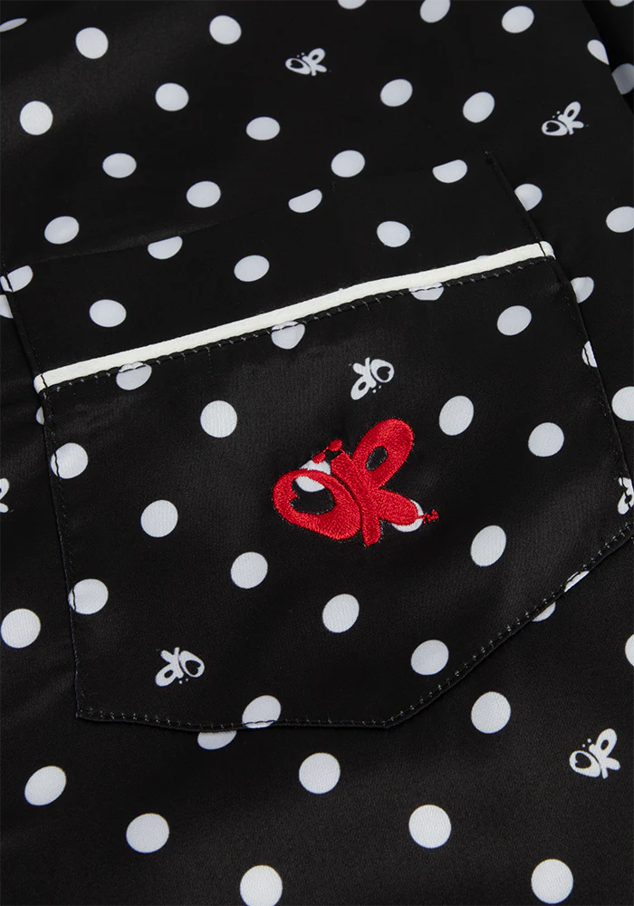 Black Polka Dot OR Pajama + Sleepmask Set - Image 5