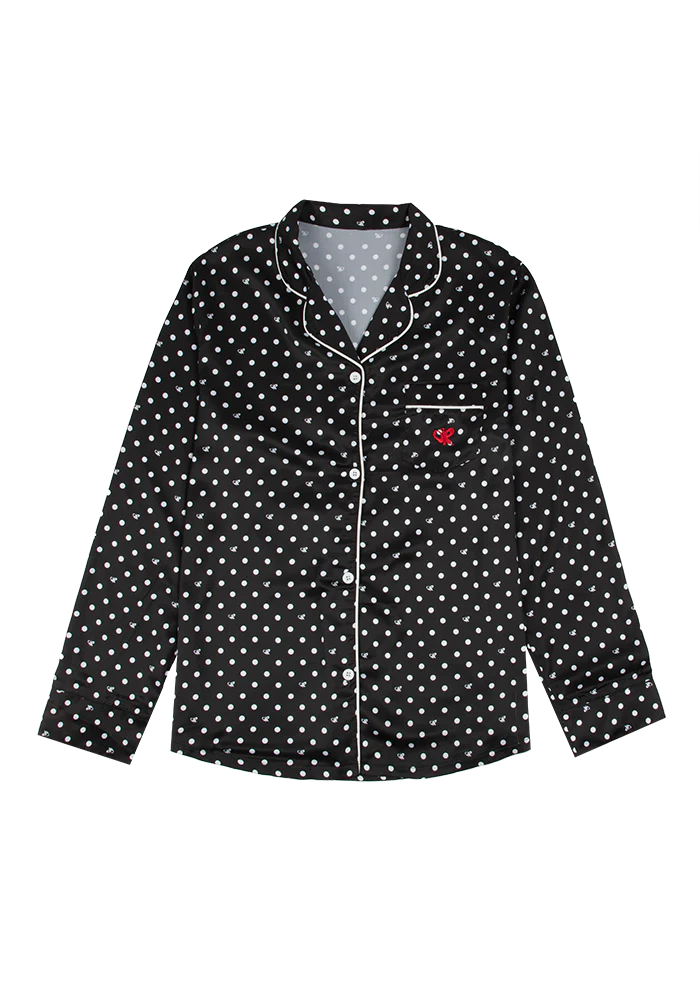 Black Polka Dot OR Pajama + Sleepmask Set - Image 7